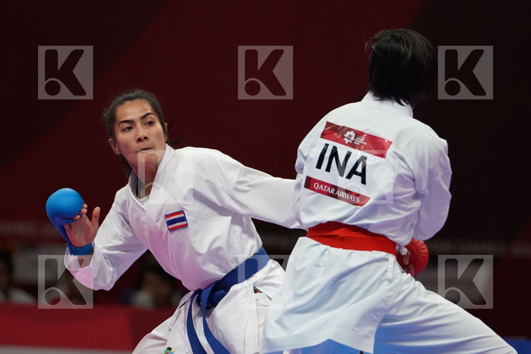 COKORDA ISTRI AGUNG SANISTYARANI (INDONESIA) vs TIPPAWAN KHAMSI (THAILAND) in Senior Kumite -55 Kg - Qualification