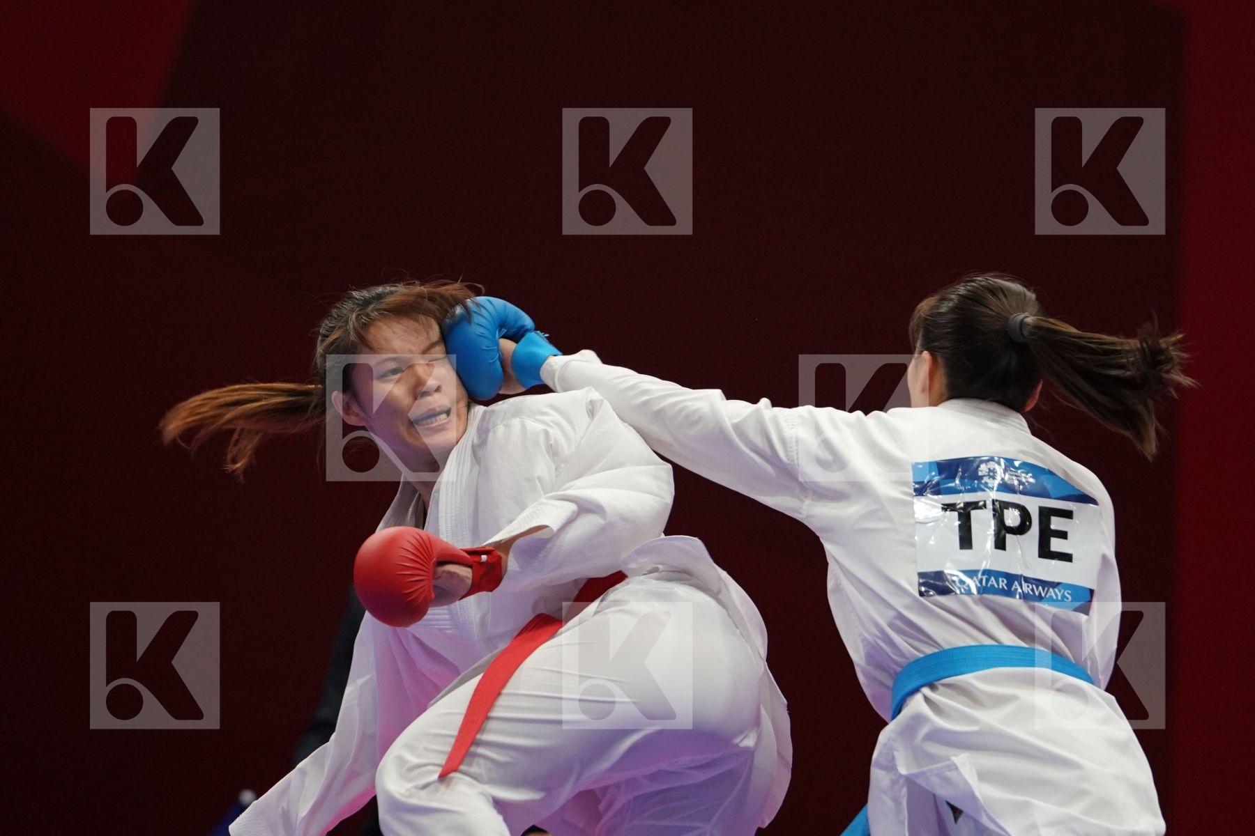 SOK I WONG (MACAO) vs TZUYUN WEN (CHINESE TAIPEI) in Senior Kumite -55 Kg - Qualification