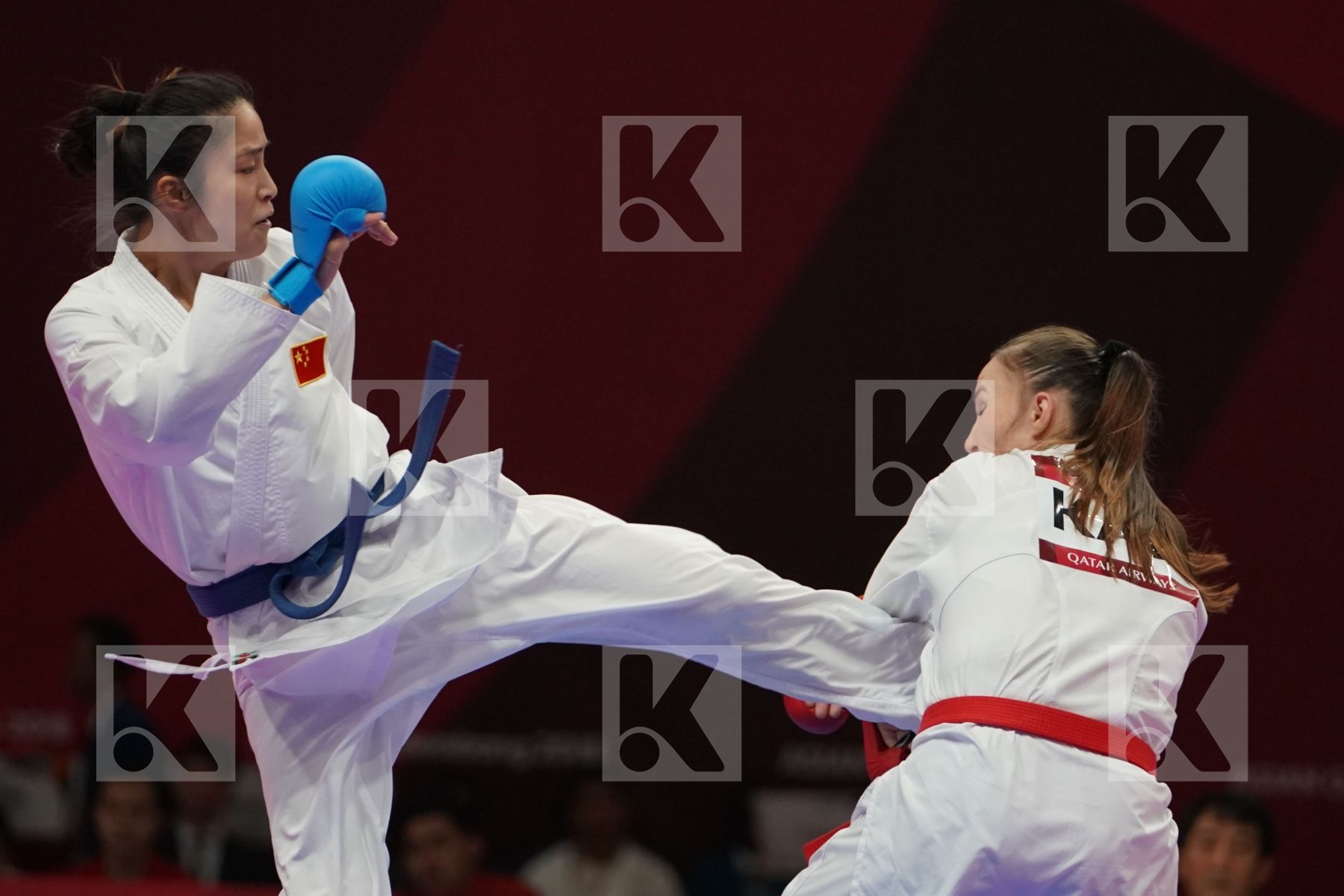GUZALIYA GAFUROVA (KAZAKHSTAN) vs LINGLING TANG (CHINA) in Senior Kumite Ð 68 Kg - final