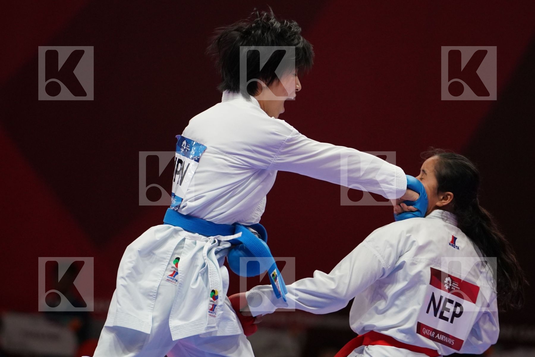 ANU ADHIKARI (NEPAL) vs MIHO MIYAHARA (JAPAN) in Senior Kumite -50 Kg - bronze