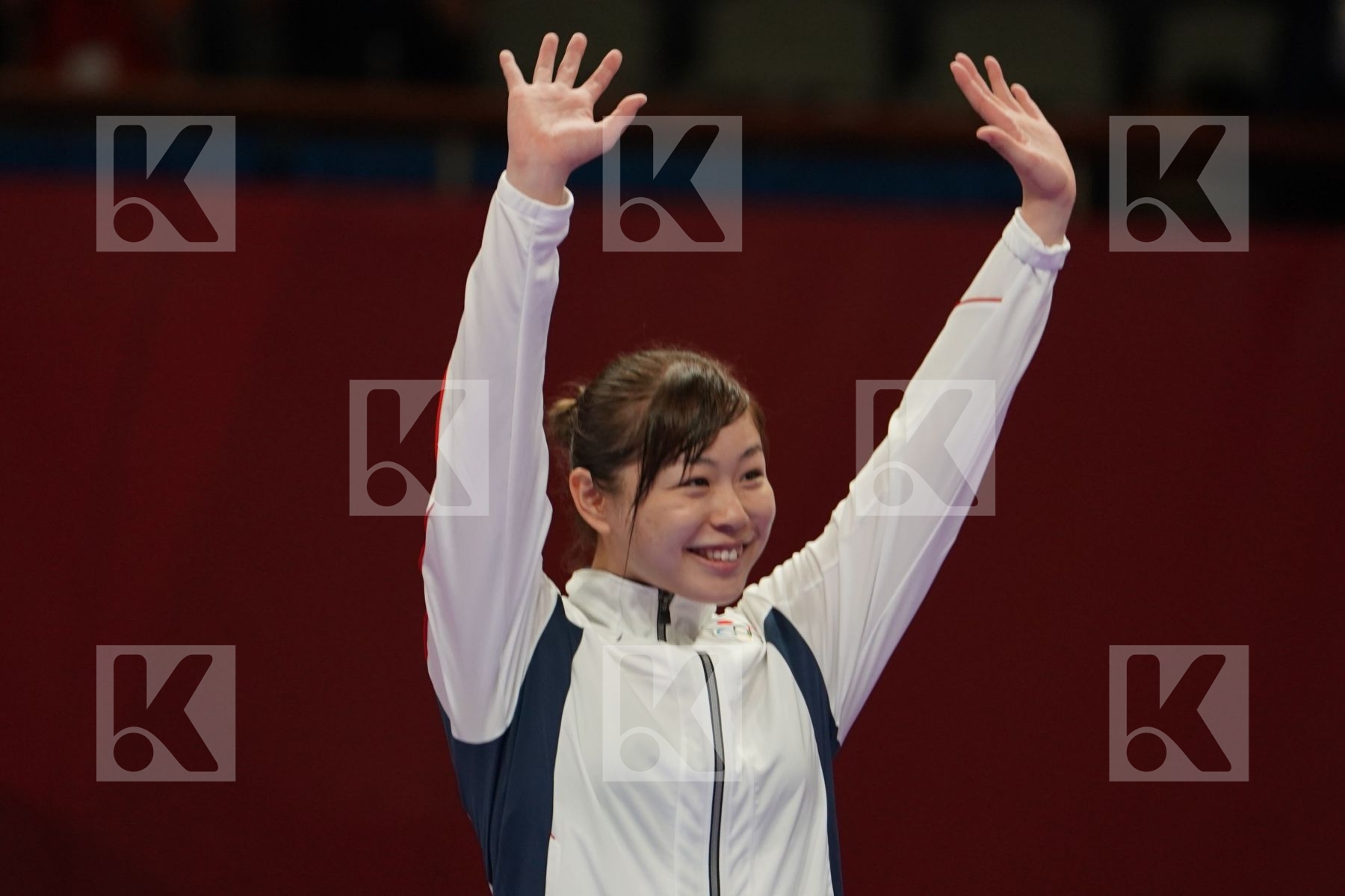 MENGMENG GAO (CHINA), AYUMI UEKUSA (JAPAN), HAMIDEH ABBASALI (ISLAMIC REPUBLIC OF IRAN), NARGIS (PAKISTAN) in Senior Kumite 68+ Kg - podium ceremony